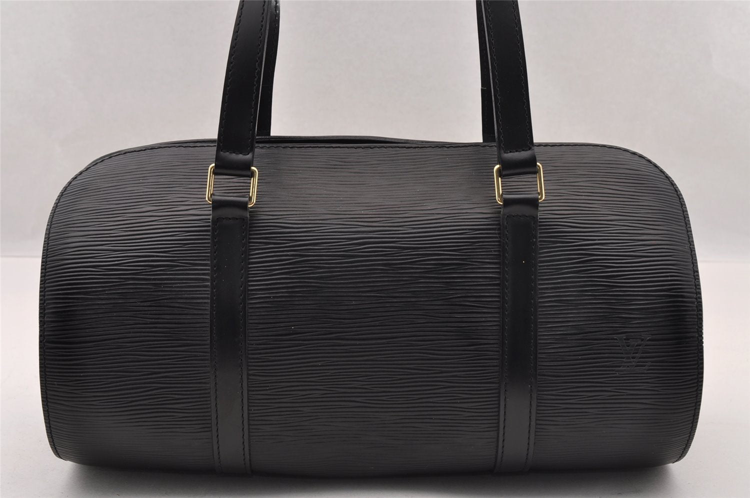 Authentic Louis Vuitton Epi Soufflot Black Hand Bag M52222 LV 3023I