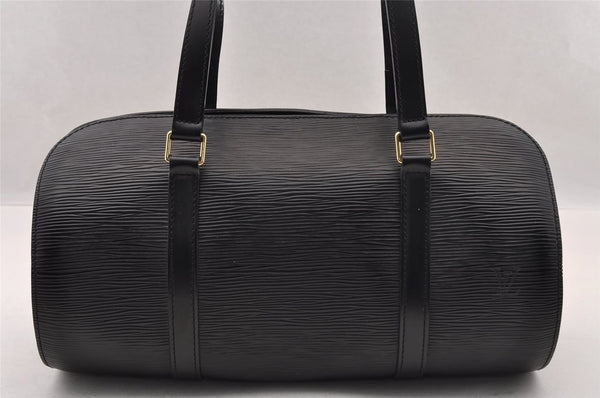 Authentic Louis Vuitton Epi Soufflot Black Hand Bag M52222 LV 3023I
