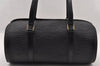 Authentic Louis Vuitton Epi Soufflot Black Hand Bag M52222 LV 3023I