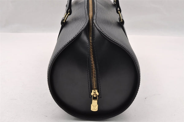 Authentic Louis Vuitton Epi Soufflot Black Hand Bag M52222 LV 3023I