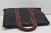 Authentic HERMES Vintage Fourre Tout MM Hand Tote Bag Canvas Navy 3024I