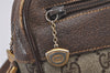 Authentic GUCCI Web Sherry Line Shoulder Cross Bag GG PVC Leather Brown 3026I