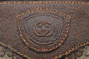 Authentic GUCCI Web Sherry Line Shoulder Cross Bag GG PVC Leather Brown 3026I