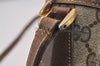 Authentic GUCCI Web Sherry Line Shoulder Cross Bag GG PVC Leather Brown 3026I