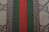 Authentic GUCCI Web Sherry Line Shoulder Cross Bag GG PVC Leather Brown 3026I
