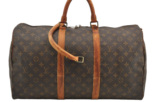 Authentic Louis Vuitton Monogram Keepall 50 Travel Boston Bag M41426 Junk 3030I