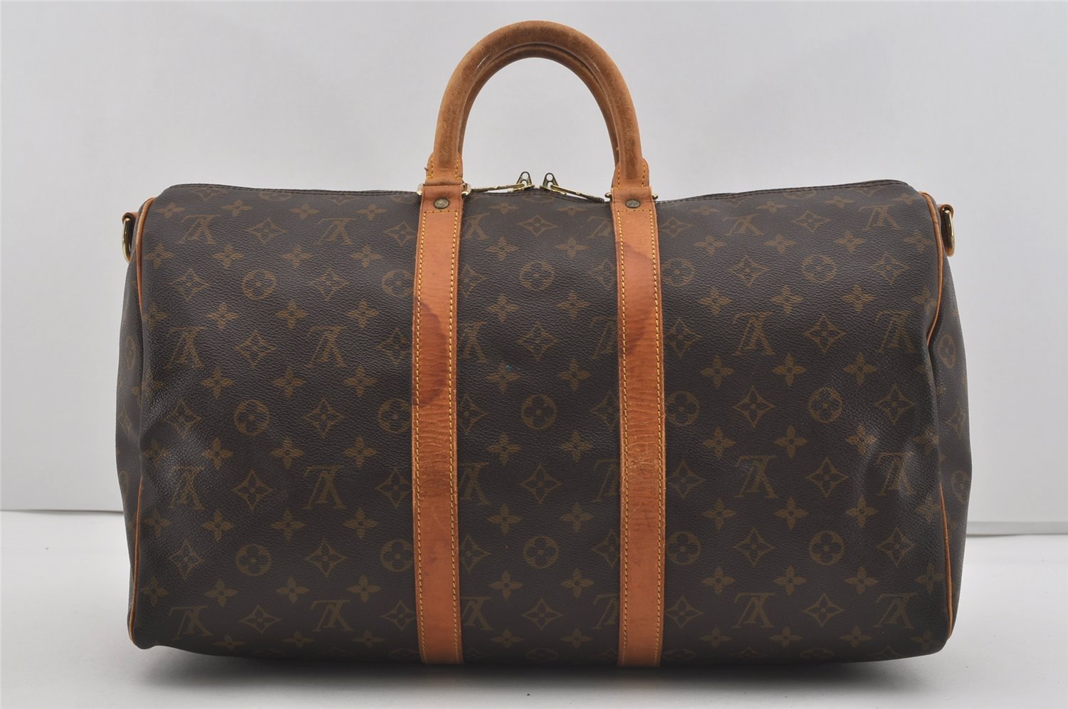 Authentic Louis Vuitton Monogram Keepall Bandouliere 45 M41418 Boston Bag 3031I