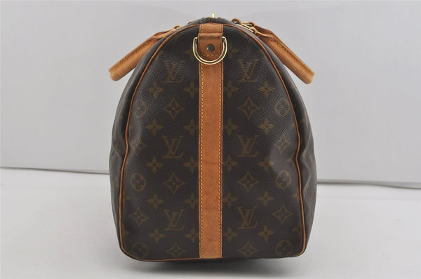 Authentic Louis Vuitton Monogram Keepall Bandouliere 45 M41418 Boston Bag 3031I