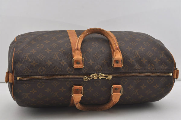 Authentic Louis Vuitton Monogram Keepall Bandouliere 45 M41418 Boston Bag 3031I