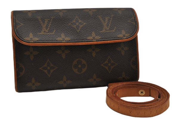 Auth Louis Vuitton Monogram Pochette Florentine Pouch Waist Bag M51855 LV 3035F