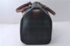 Authentic POLO Ralph Lauren Check PVC Leather Hand Boston Bag Green 3036D