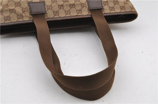 Authentic GUCCI Shoulder Tote Bag GG Canvas Leather 34339 Brown 3038D