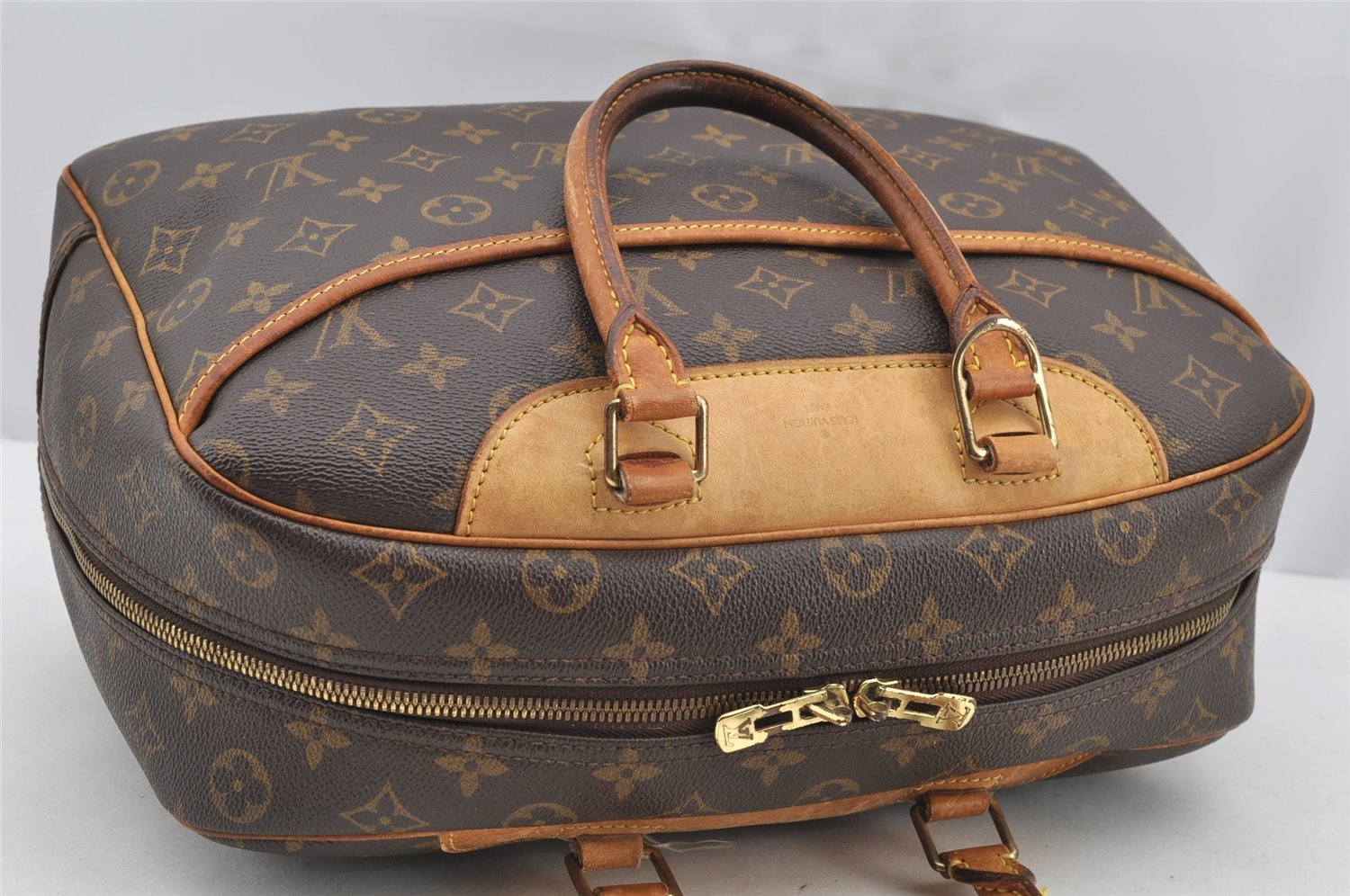 Authentic Louis Vuitton Monogram Deauville Hand Bag M47270 LV 3039I