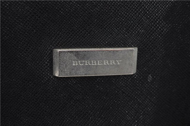 Authentic BURBERRY Vintage Leather Hand Tote bag Black 3044D