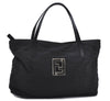 Authentic FENDI Zucca Shoulder Hand Bag Nylon Leather Black 3046D