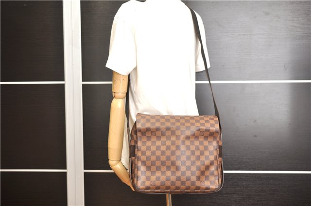 Authentic Louis Vuitton Damier Naviglio Shoulder Cross Body Bag N45255 LV 3047F