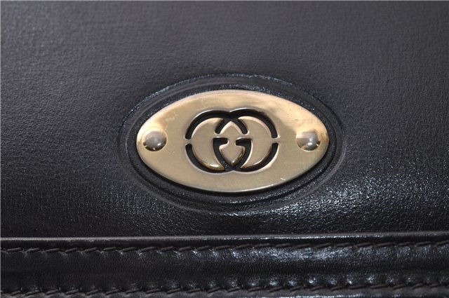 Authentic GUCCI Shoulder Cross Body Bag Purse GG Leather Black 3050D