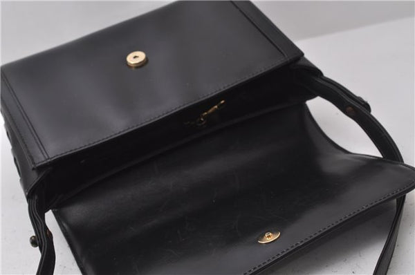 Authentic GUCCI Shoulder Cross Body Bag Purse GG Leather Black 3050D