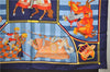 Authentic HERMES Carre 90 Scarf "CHOCS EN PLUMES" Silk Navy 3051E