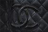 Authentic CHANEL Calf Skin Cambon Line CoCo Mark Bifold Long Wallet Black 3053D