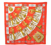 Authentic HERMES Carre 90 Scarf "Cliquetis" Silk Orange 3054E