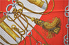 Authentic HERMES Carre 90 Scarf "Cliquetis" Silk Orange 3054E