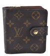 Authentic Louis Vuitton Monogram Compact Zip Bifold Wallet Purse M61667 LV 3056F