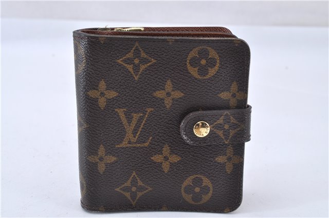 Authentic Louis Vuitton Monogram Compact Zip Bifold Wallet Purse M61667 LV 3056F