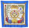 Authentic HERMES Carre 90 Scarf "LIBERTE EGALITE" Silk Blue Paper Bag 3057E