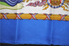 Authentic HERMES Carre 90 Scarf "LIBERTE EGALITE" Silk Blue Paper Bag 3057E