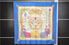 Authentic HERMES Carre 90 Scarf "LIBERTE EGALITE" Silk Blue Paper Bag 3057E