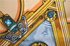 Authentic HERMES Carre 90 Scarf "Parures Des Sables" Silk Orange 3059E