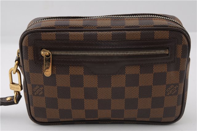 Authentic Louis Vuitton Damier Pochette Billets Macao Clutch Bag N61739 LV 3059F