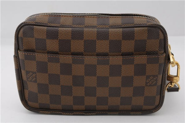 Authentic Louis Vuitton Damier Pochette Billets Macao Clutch Bag N61739 LV 3059F