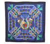 Authentic HERMES Carre 90 Scarf "Aux Champs" Silk Navy 3060E