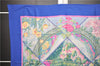 Authentic HERMES Carre 90 Scarf "GIVERNY" Silk Blue 3061E