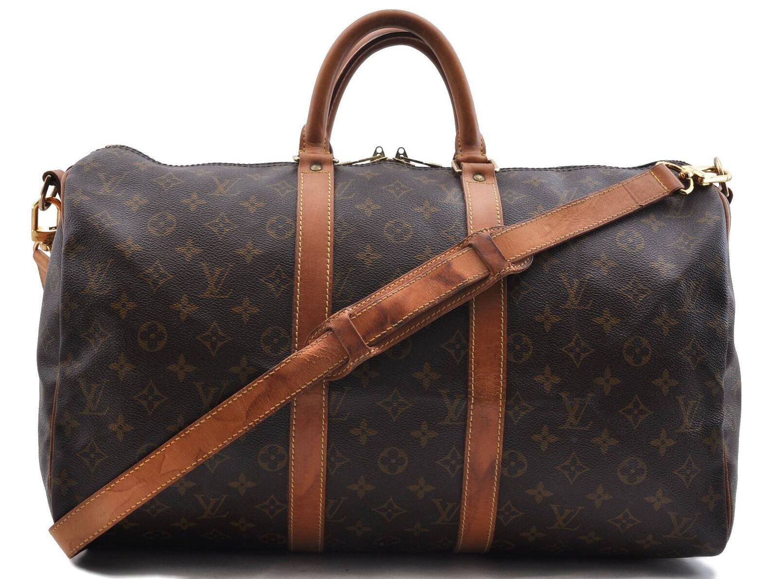 Auth Louis Vuitton Monogram Keepall Bandouliere 45 Boston Bag M41418 LV 3063C