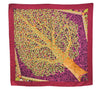 Authentic HERMES Carre 90 Scarf "AXIS MUNDI" Silk Bordeaux Red 3063E