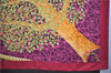 Authentic HERMES Carre 90 Scarf "AXIS MUNDI" Silk Bordeaux Red 3063E