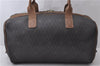 Auth Christian Dior Honeycomb Boston Hand Bag PVC Leather Black Brown CD 3073D