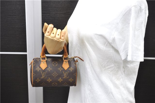 Authentic Louis Vuitton Monogram Mini Speedy Hand Bag Purse M41534 LV 3074D