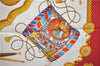 Authentic HERMES Carre 90 Scarf "LES TAMBOURS" Silk Red 3075E