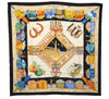 Authentic HERMES Carre 90 Scarf "CHARMES DES PLAGES NORMANDES" Silk Black 3077E