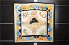 Authentic HERMES Carre 90 Scarf "CHARMES DES PLAGES NORMANDES" Silk Black 3077E