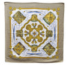 Authentic HERMES Carre 90 Scarf "LES TAMBOURS" Silk Beige 3078D