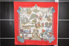 Authentic HERMES Carre 90 Scarf "Au FIL de la SOIE" Silk Red 3078E