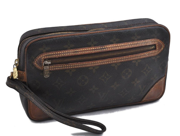 Auth Louis Vuitton Monogram Marly Dragonne GM Clutch Hand Bag M51825 LV 3081C