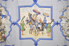 Authentic HERMES Carre 90 Scarf "LES CHEVAUX DES MOGHOLS" Silk Blue 3082E