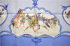 Authentic HERMES Carre 90 Scarf "LES CHEVAUX DES MOGHOLS" Silk Blue 3082E