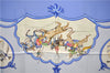 Authentic HERMES Carre 90 Scarf "LES CHEVAUX DES MOGHOLS" Silk Blue 3082E